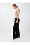 Black Knitted Trousers with Elastic Waist and Slit Detail - 4