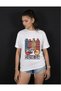 Amsterdam Themed Bicycle and House Printed Unisex White T-Shirt Regular Fit 100% Cotton Crew Neck Design Oversized Look Comfortable Cut Lover's Combination Summer T-Shirt Men's Top Wear - 2