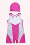 Girl's Swimsuit Set with Shorts, Swimmer Model, Two-Piece Set with Bonnet - 3