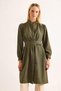 Aerobin tunic with dominant collar and belt in green - 3