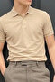 Men's Cotton Fashion Cream Polo Collar T-Shirt - 6