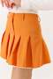 Women's pleated mini skirt - orange - 4