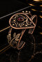Women's Red Stone Copper Bracelet with Leaf Motif, Authentic Handcrafted Design
