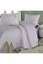 Panna Gray Double 100% Cotton Striped Duvet Cover Set