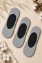 3 Pairs of Seamless Silicone Men's Combed Cotton Ballerina Socks