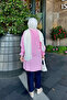 Pink Tunic with Elastic Sleeves and Ruffled Collar - 4