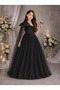 Girl's Black One-Shoulder Bow Detailed Puffy Tulle Princess Dress