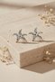 Pearl Detailed Starfish White Color Brass Women's Earrings - 5