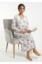 Long Cotton Nightgown with Floral Print - 3