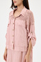 Powder Pink Italian 100% Linen Shoulder and Collar Mesh Detailed Jacket 2-Piece Set Long Dress 38 - 44 Size - 6