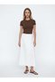 Crew Neck Knitted Slim Fit T-Shirt Brown - C530 - 4