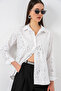 Women's Foil Patterned Shirt 1340 - Plain White - 3