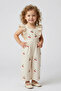 Girl's Cherry Embroidered Linen Jumpsuit - 5