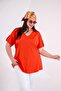 Women's Plus Size V-Neck Blouse with Sleeve Epaulettes - 5