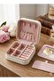 Portable Set of 2 Small and Large Jewelry Organizers with Mirror and Earring Compartment - 5