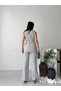 Women's Double-Breasted Belted Sleeveless Jacket and Classic Trousers Two-Piece Set - 8