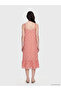 Pink V-Neck Floral Strap Ruffle Dress - 4