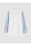 Vizyon New Season White Soft Touch Embroidered Women's Sweatshirt Tunic - 6