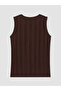 Lcw Everyday Brown Crew Neck Textured Women's Tank Top - 5