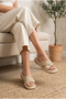 Whins Luina Women's Cross-Strapped Pin-Studded Stone Nude Leather - 3