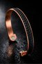 Men's and Women's Copper Bracelet with Leather Weave on Top and Magnet Model Pure Copper Bracelet - 8
