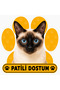Pawed Friend Siamese Cat Sticker |   15X15 cm Self-Adhesive Foil