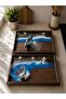 Handmade Epoxy Sea-Themed Presentation Set – 2 Wooden Bamboo Trays + 2 Cups (4 Pieces) (20X30Cm- 25X35Cm- Depth: 2cm) - 2