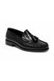 Men's Burgundy Patent Leather Tasseled Loafer Shoes-Short Heeled Classic Moccasins