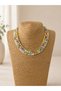 Avess Multi-Colored Gold Stylish Necklace with Gold-Colored Beads - 5