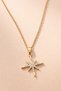 Women's Gold Color Zircon Stone Pole Star Necklace - 2