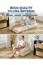 Comfortable 3-in-1 Folding Sofa Bed for Living Room - Single Armchair Bed with Cushion, Reclining Mattress, Back Support, Floor Lounge, Beige - 6