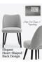- Set of 2 Linen Dining Chairs Upholstered in Fabric with Wooden Legs, Wing Back, Wooden Kitchen Chairs with Thick Cushions, Leveling Feet for Dining Room, Living Room - 3