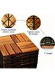 FFD 10 Pieces Wooden Interlocking Deck Tiles 31x31cm - Solid Acacia Wood, Waterproof, Indoor Outdoor Use for Patio Balcony Pool - 5