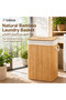 Bamboo Laundry Basket with Lid, Large Capacity Rectangular Laundry Hamper with Rope Handles, Space-Saving Clothes & Toy Storage Organizer for Bedroom, Bathroom and Laundry Room