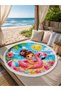 Flamingo Holiday 150 cm Round Children's Beach Towel Flamingo Themed Pink Summer Towel - 2