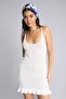 A-Line Square Neck Knitwear Sleeveless Ecru Mini Dress I0663Ax26Hs - 3