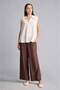 Regular Fit V-Neck Linen Blend Sleeveless Ecru Blouse F0982Ax26Sm - 2