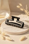 Black and Gray Patterned Large Size Hair Clip with Latch for Women's Hair Accessory - 6