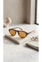 Sole Women's Men's Unisex Cat Eye Sunglasses, Uv Protection, Retro Vintage Design, Stylish Premium Glasses with Gold Detail - 3