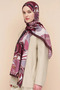 Fern Desen Italian Silk Shawl - Burgundy - 3