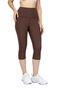 Nova Brown Pocket Capri High Waist Sports Leggings - 6