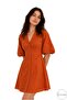 Women's Tile Scalloped V-Neck Summer Mini 100% Cotton Dress - 2