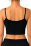 Women's Black Rope Strap Crop Tank Top – Stretchy Fabric Bustier Suitable for Daily and Sports Use - 2