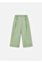Girl's Buttoned Wide Leg Pants Green 3589