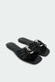 Lola Gold Accessory Flat Women's Black Slippers