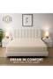1-Piece Microfiber Fitted Sheet Striped, Color Beige, Design Soft Fabric Deep Pocket Elastic Edge - 5