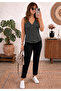 Women's V-Neck Sequined Viscose Blouse
