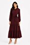 Shirt Dress with Belt Maxi Length Long Sleeved Dress - 2