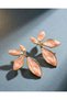 Leaf-Shaped Shiny Surface Earrings – Stylish Design Women's Earrings with Black and Powder Pink Color Options - 5
