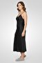 Women Plain Sleeveless Sleepwear Dress, Black - 3